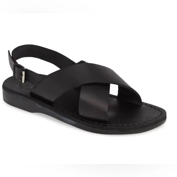 Mens Jerusalem sandals. Never worn. Size 42 ( 8.5 in US). Color Black Amazon.com | Nathan - Leather Slip On Sandal - Mens Sandals  main image 4